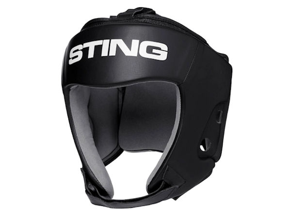 Sting Boxing Orion Gel Open Face Head Guard Black